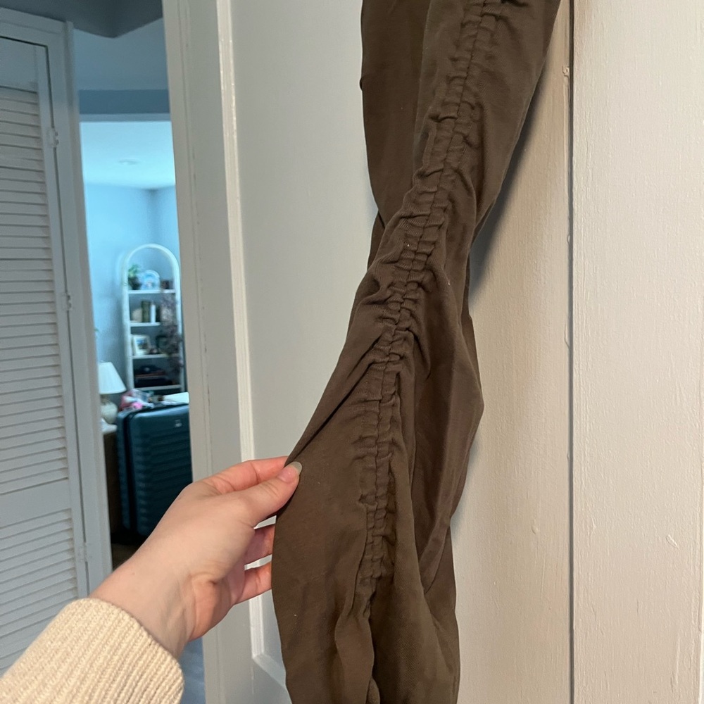 Good American Ruched Tank Mini Dress Olive - Picture 3 of 5